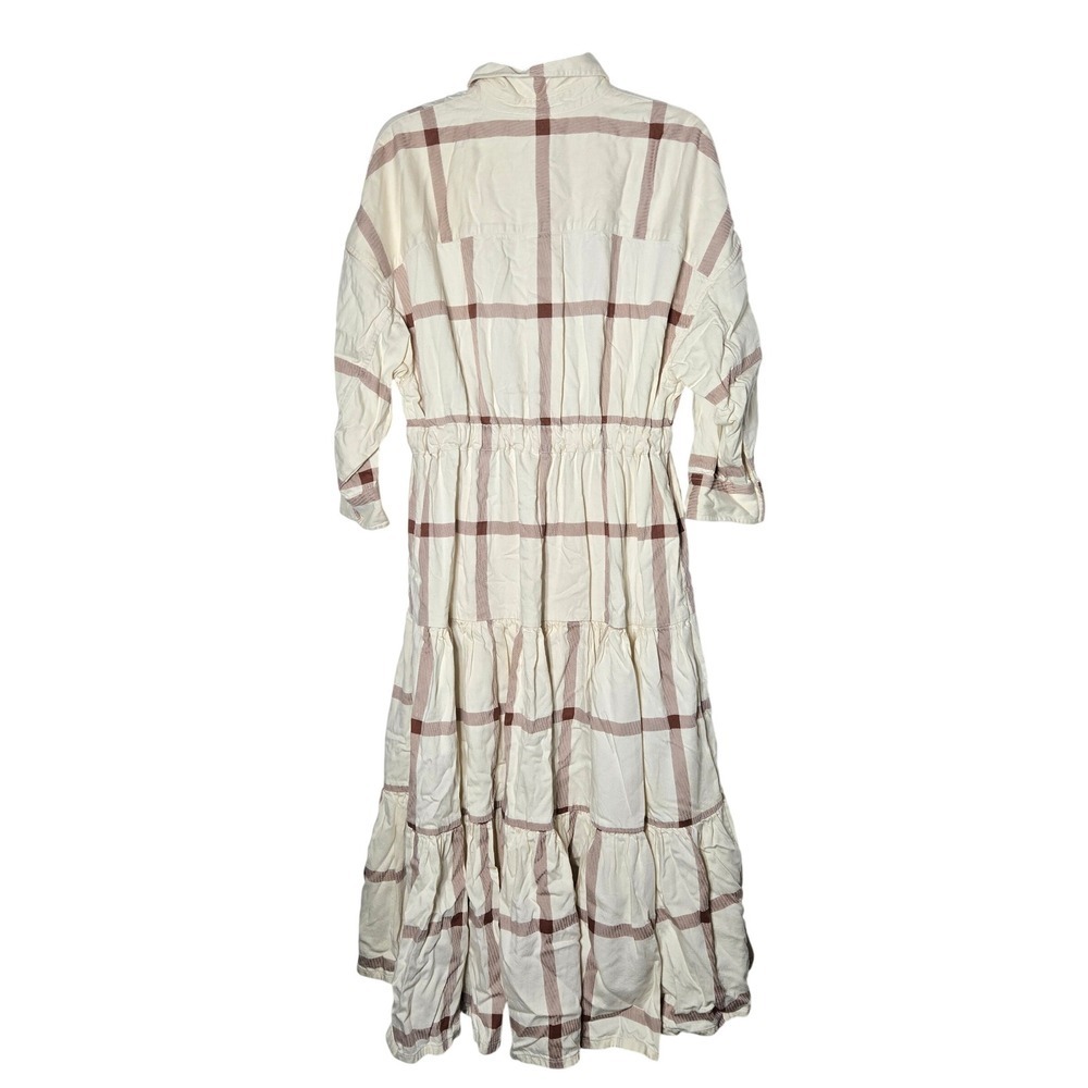 Levis Made & Crafted Winter Kaftan Plaid Tiered Maxi Dress Small Boho Cottage - Picture 3 of 11